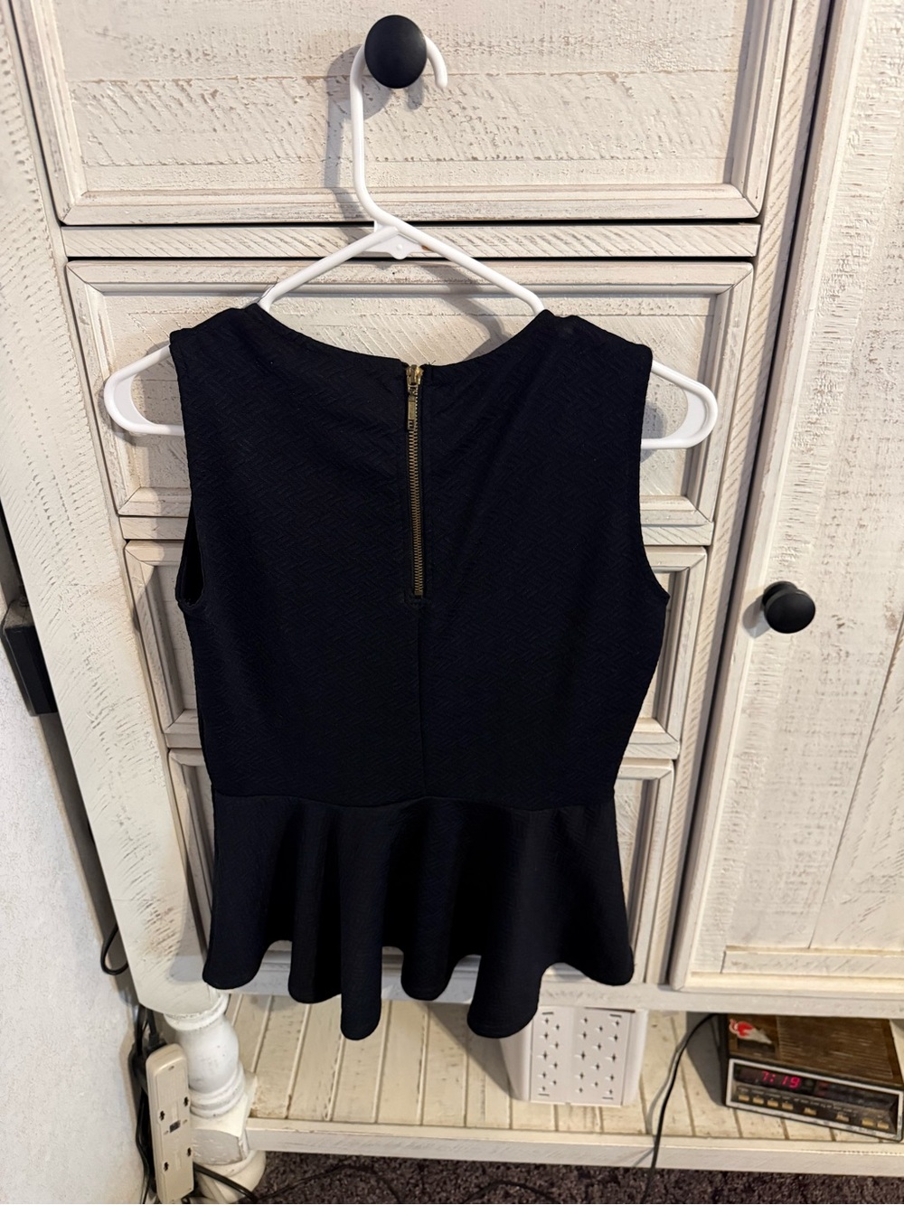 Vero Moda Black Sleeveless Peplum Top with Back Zip